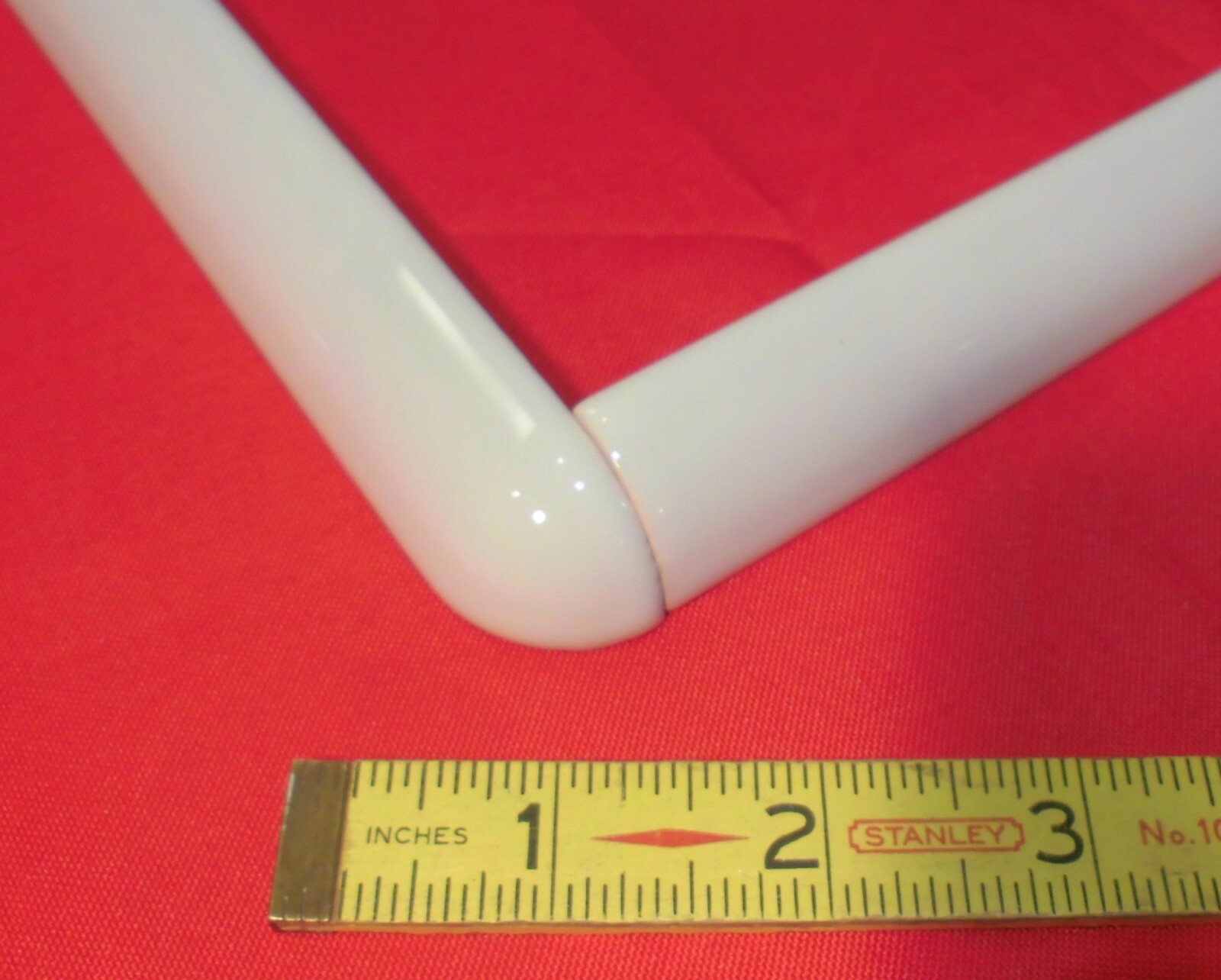 2 pcs. *Gloss White* Ceramic Quarter Round Tiles 1″ X 6″ Finished Corner Beak