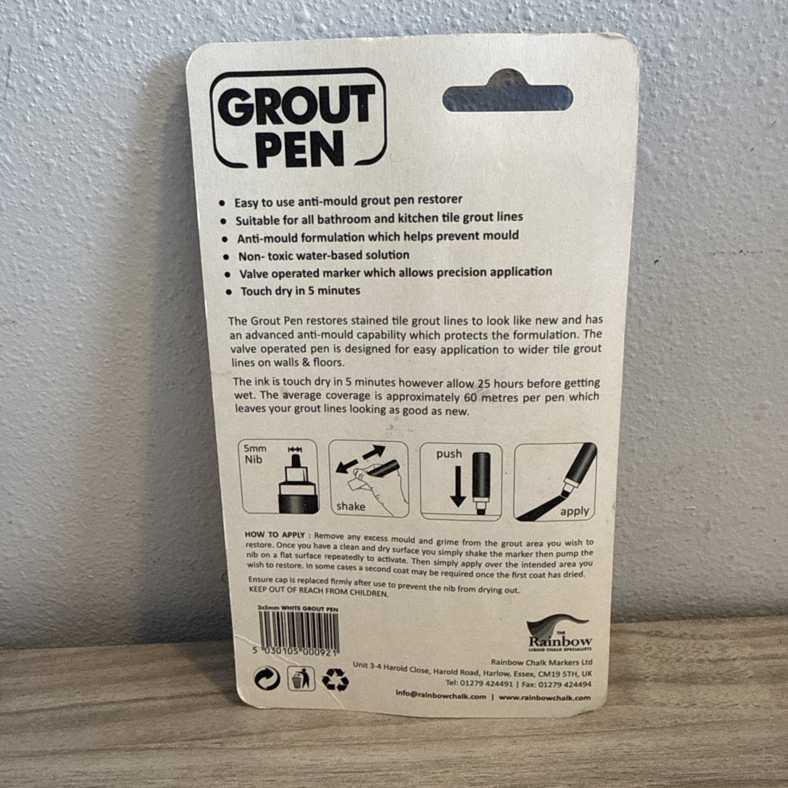 Grout Pen White Tile Paint Marker: Waterproof Tile Grout Colorant w/ Extra Tips