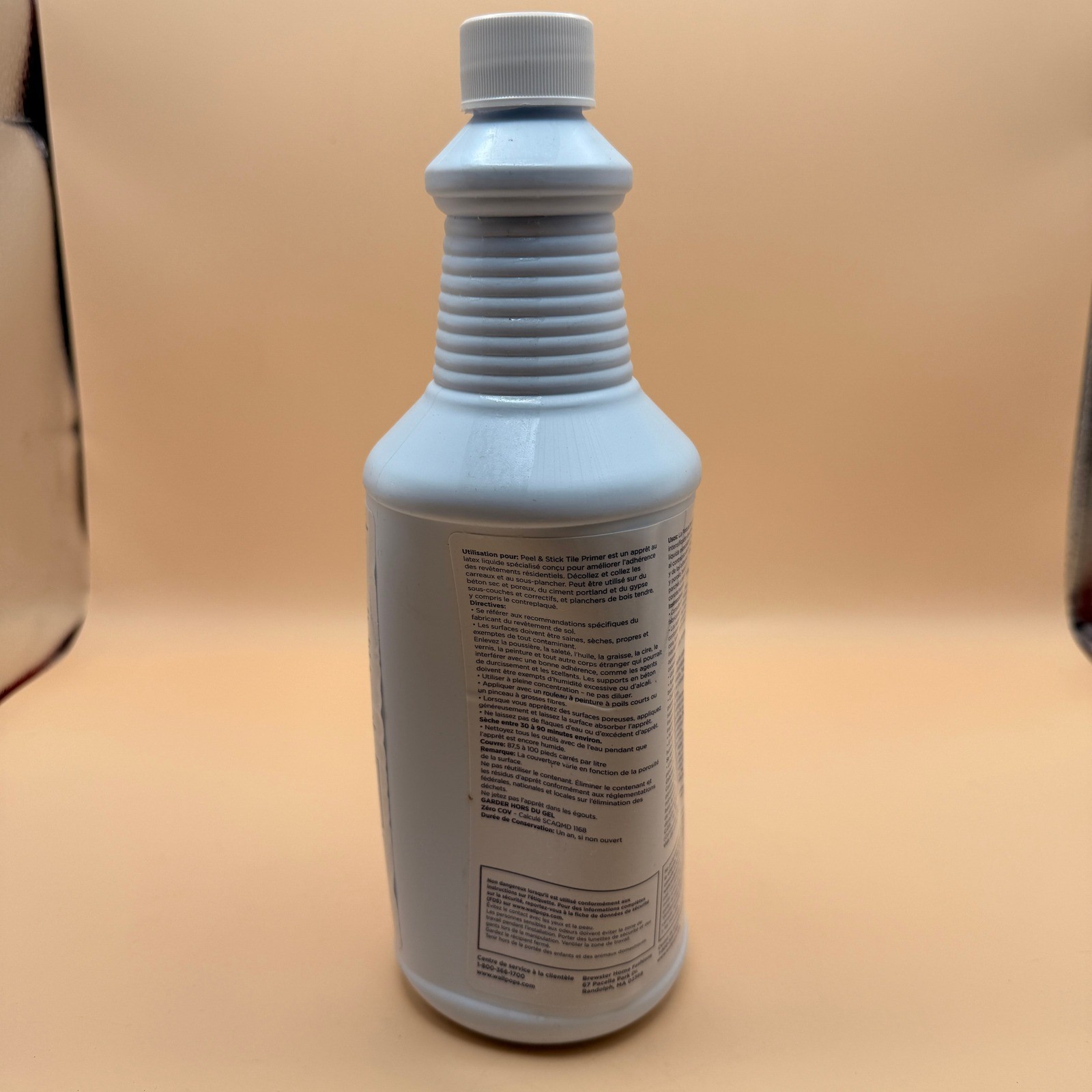 FloorPops FPP4182W Peel Stick Tile Primer, White & Off-White 32 oz