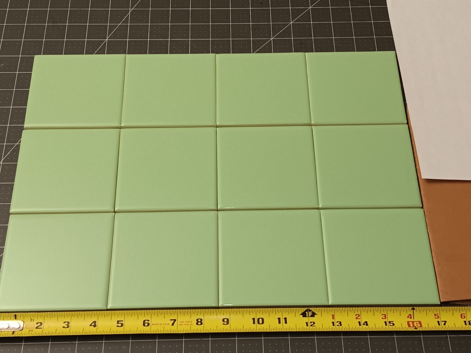 12 pc. Danto Japan Vintage Ceramic Tile JADITE Bullnose Bathroom NOS
