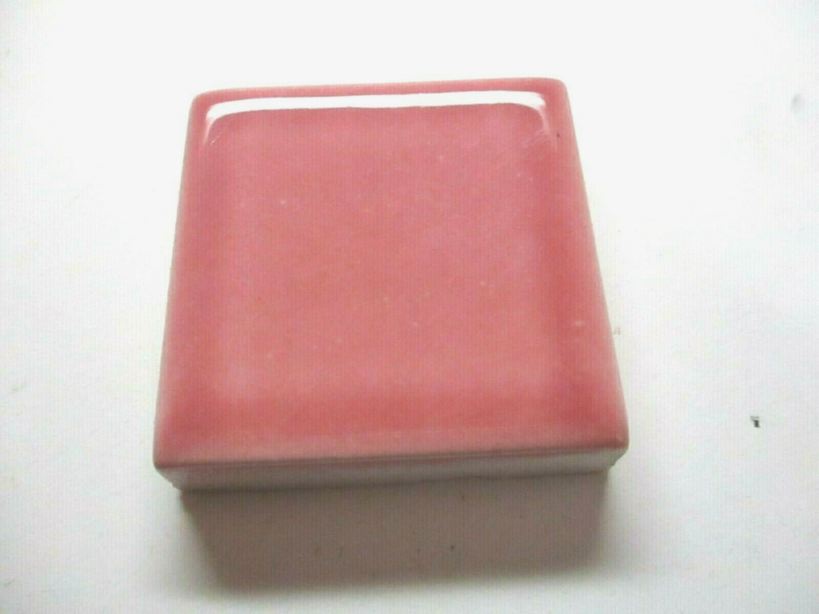 1 Floor Tile 2-1/16″ Sq. x 1/2″ Thick Dark Pastel Pink Gloss Vitreous Porcelain
