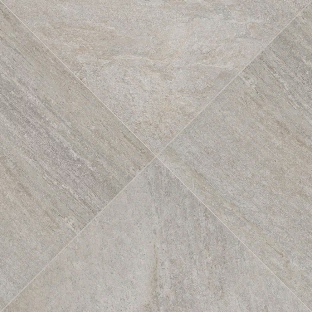 Quartz Silver 24 In. X 24 In. X 0.79 In. White Stone Look Matte Porcelain Paver