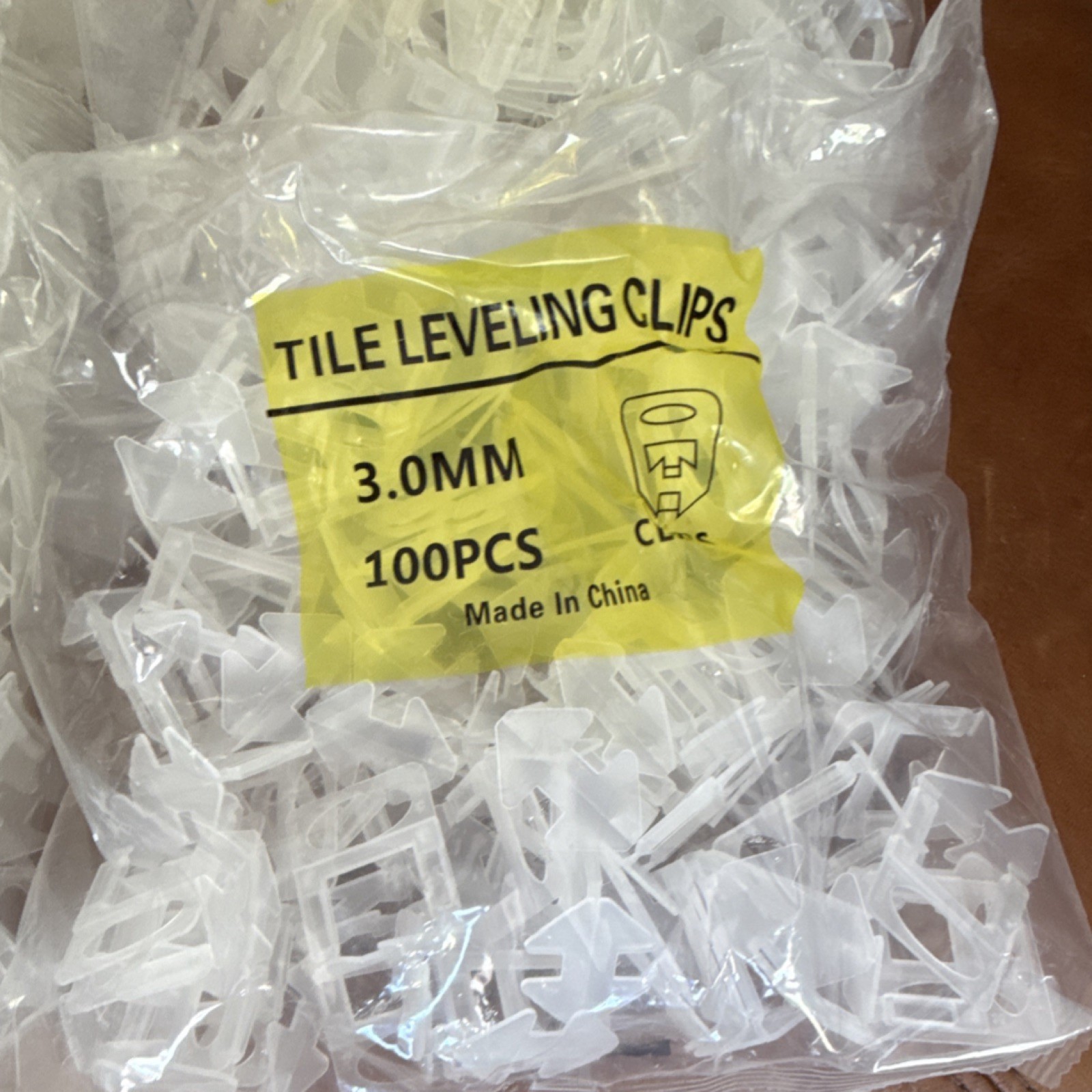 Tile Leveling Spacer Clips 3.0mm White Plastic, 100 Pack Universal