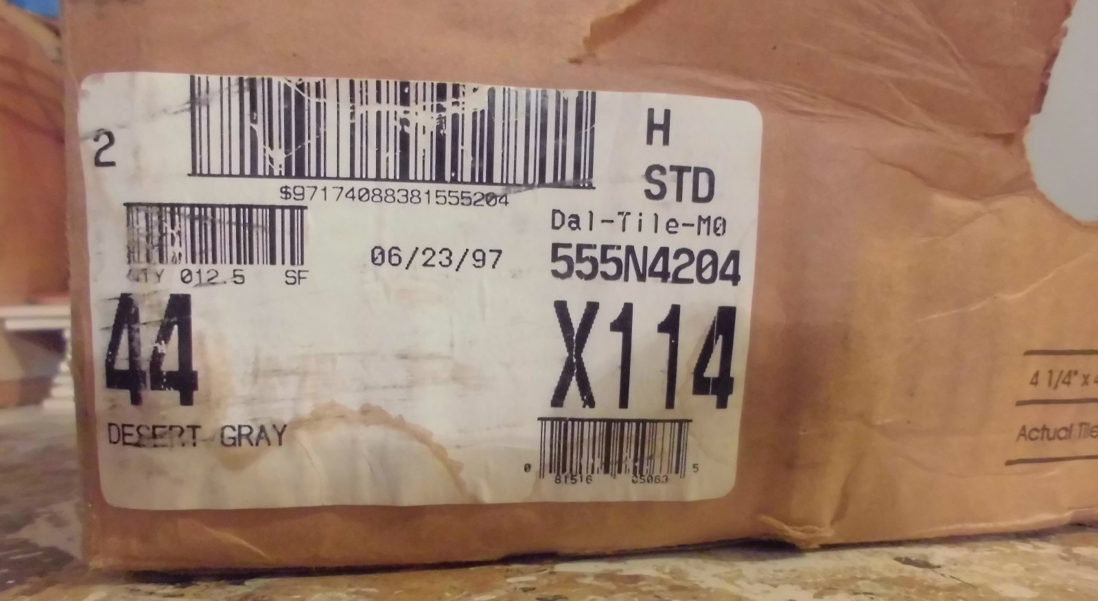 1 pc. Glossy *Desert Gray* Ceramic Tile by Daltile…4-1/4″ NEW STOCK