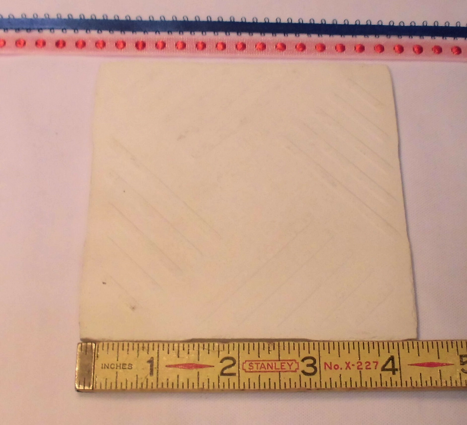 1 pc. *Bone* Ceramic Tiles 4-1/4″ Crystal Glazed /Crystalline (NOS) U.S.A.