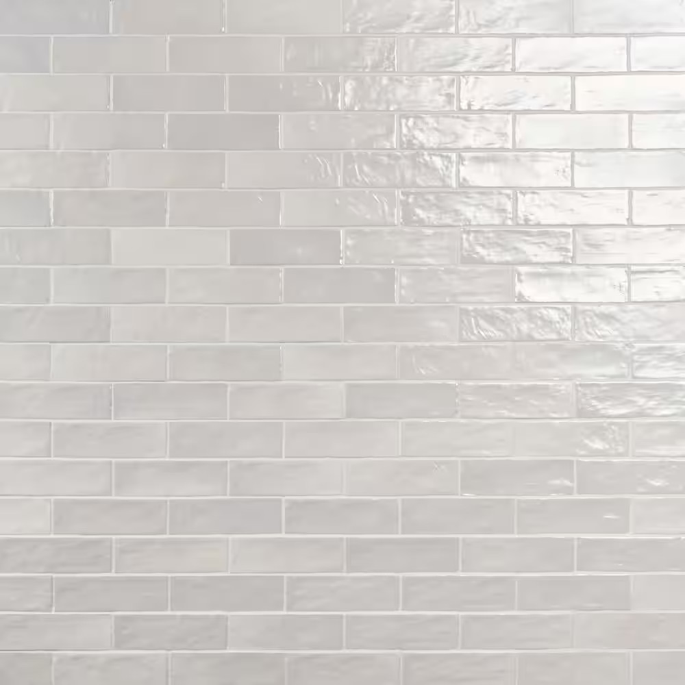 Amagansett Gin White 3 In. X 8 In. Mixed Finish Ceramic Subway Wall Tile (5.38 S