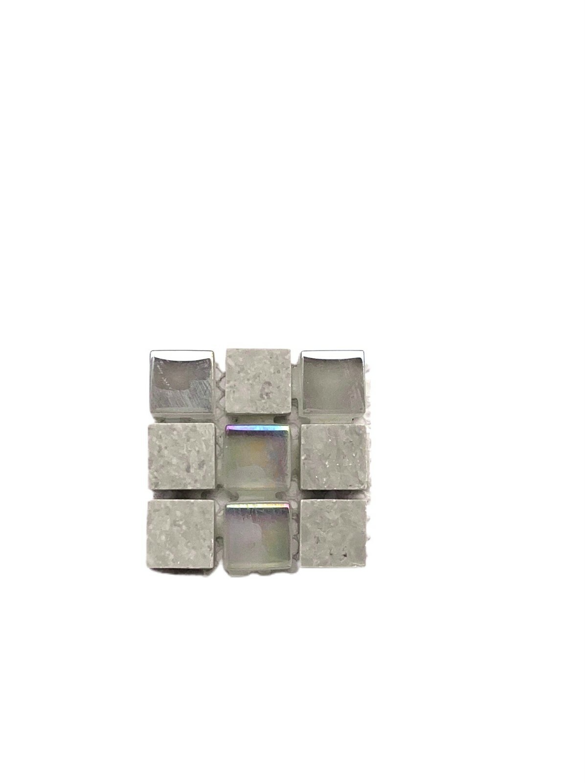 5/8″ x 5/8″ Green Limestone Mix Iridescent Glass Mosaic Tile 2×2 Mesh-mount 1 PC