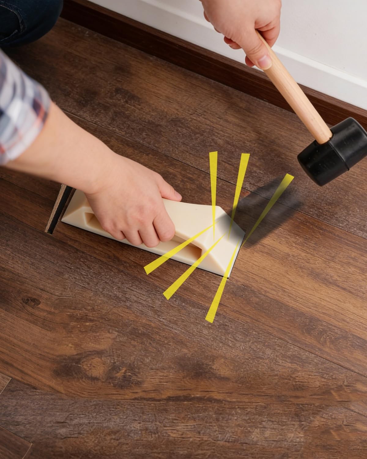 Floor Gap Fixer Tool Kit with Rubber Mallet & Nylon Tapping Block, Flooring I…