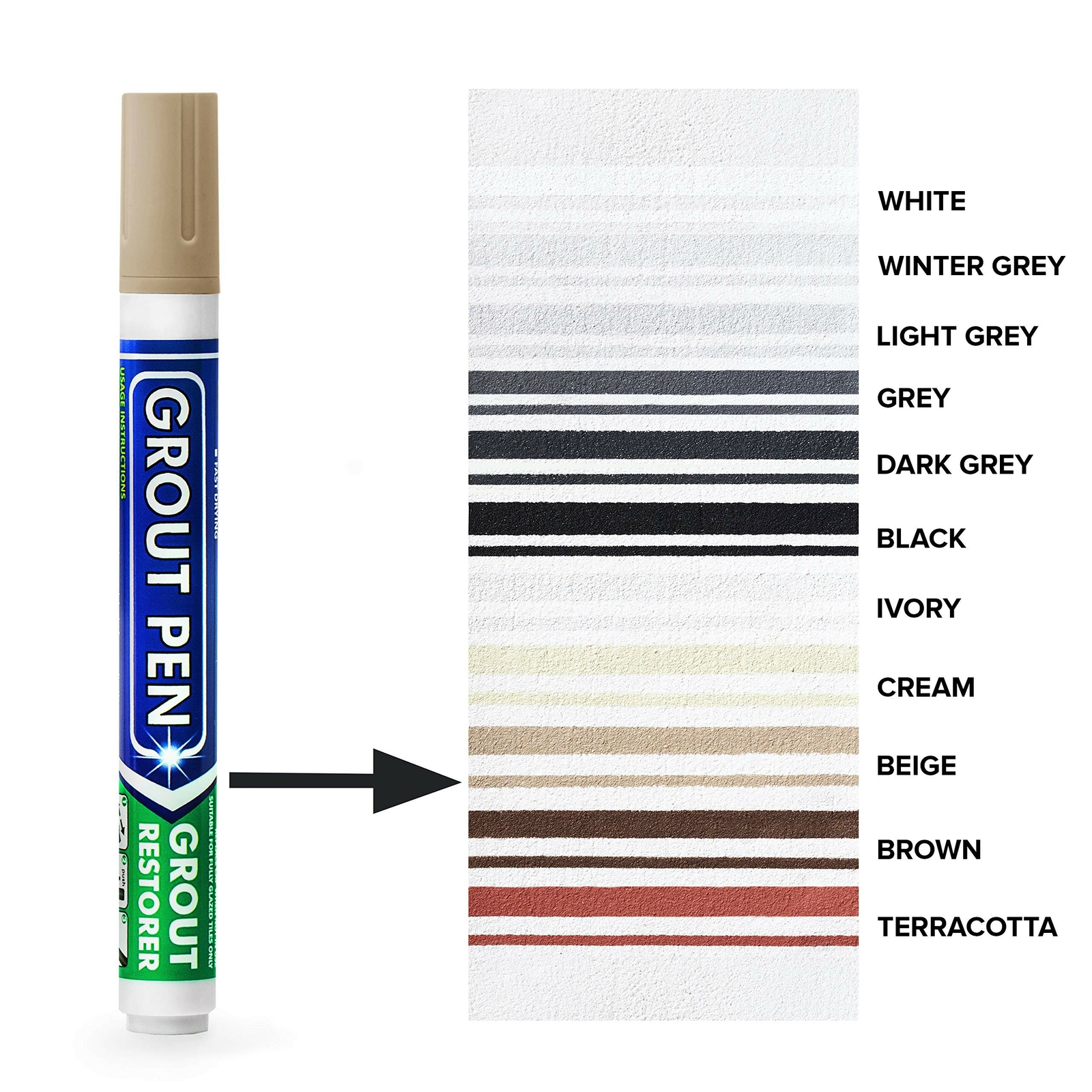 Grout Pen Beige Tile Paint Marker: Waterproof Tile Grout Colorant and Sealer Pen