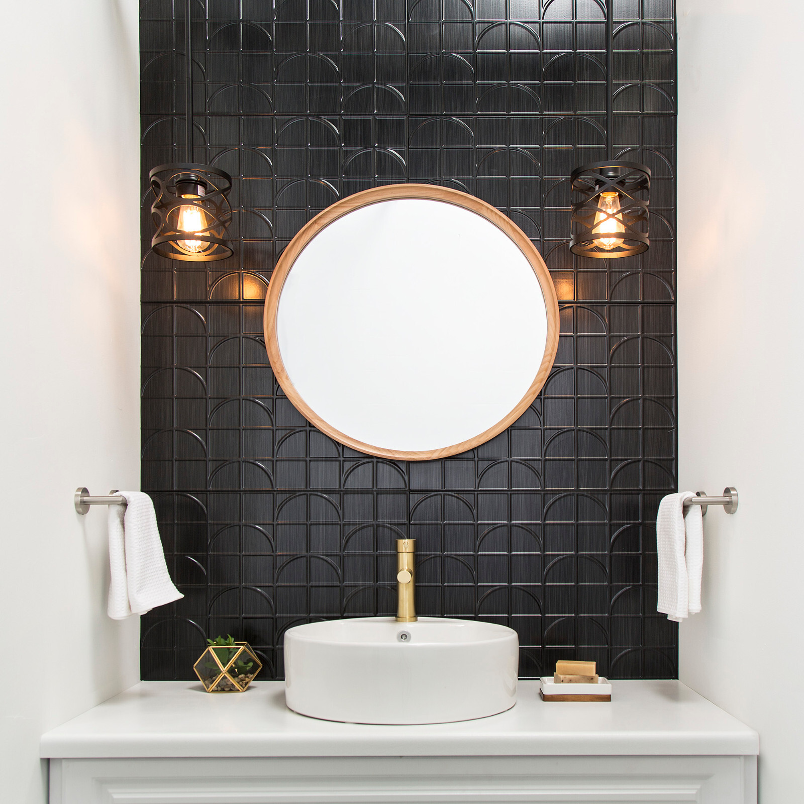 Fasade 18in x 24in Crescent Backsplash Panel