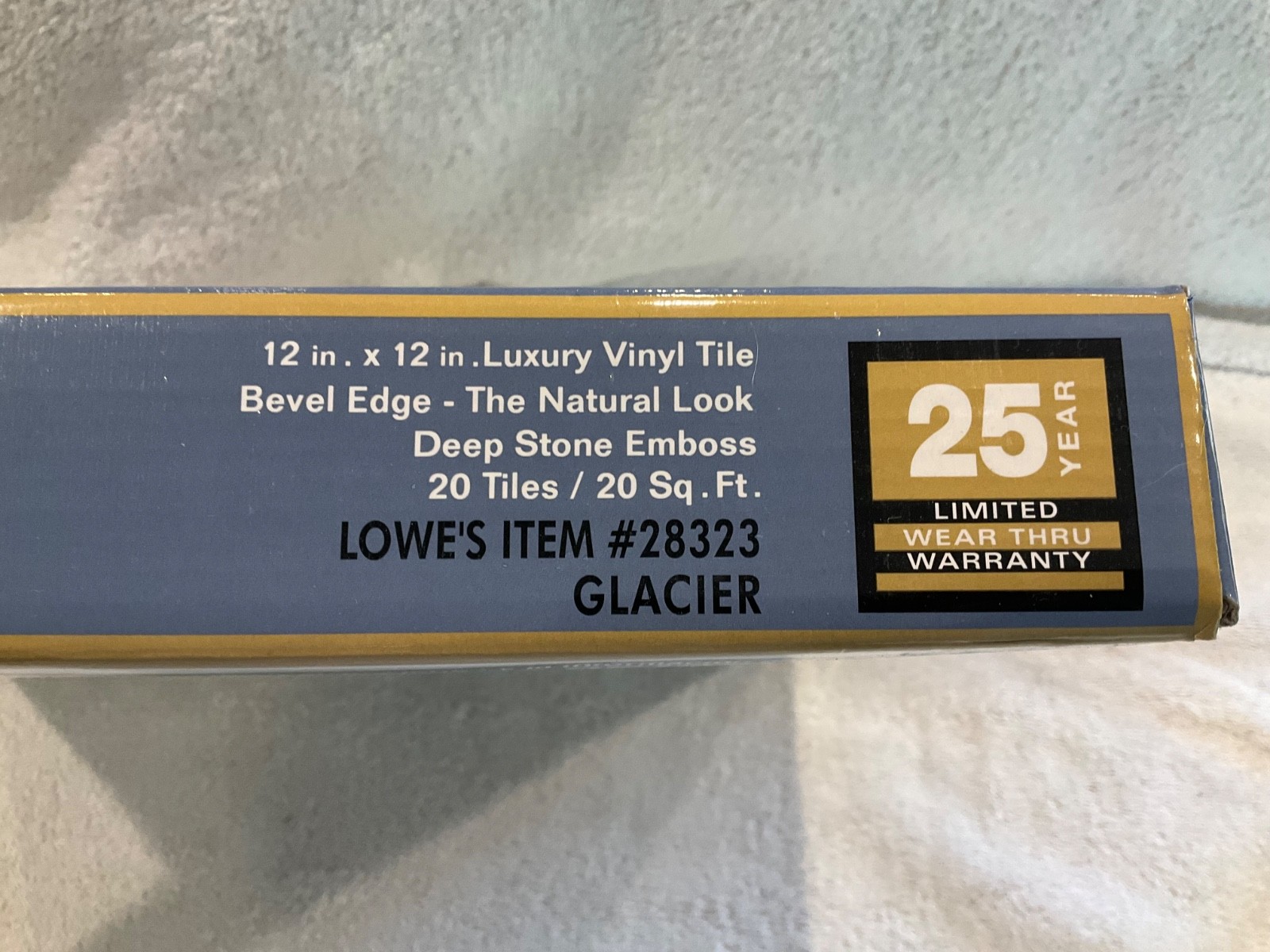 Cryntel EuroStone Luxury Vinyl Tile 12×12 Glacier Bevel Edge Box of 20 Sq Ft