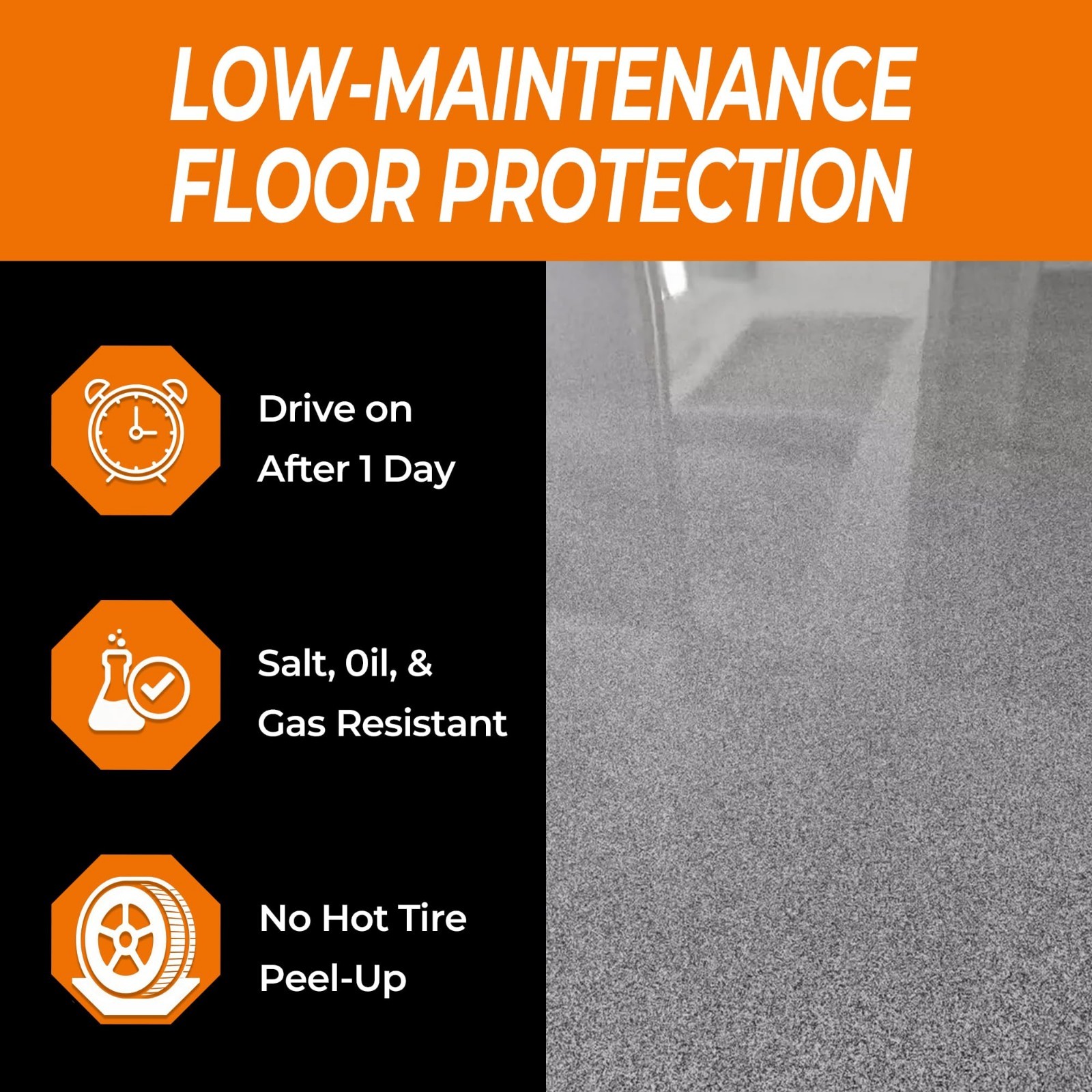 Self-Leveling Epoxy Resin Floor Paint Kit – Marble Texture, Gray, 1 Gallon, Fast