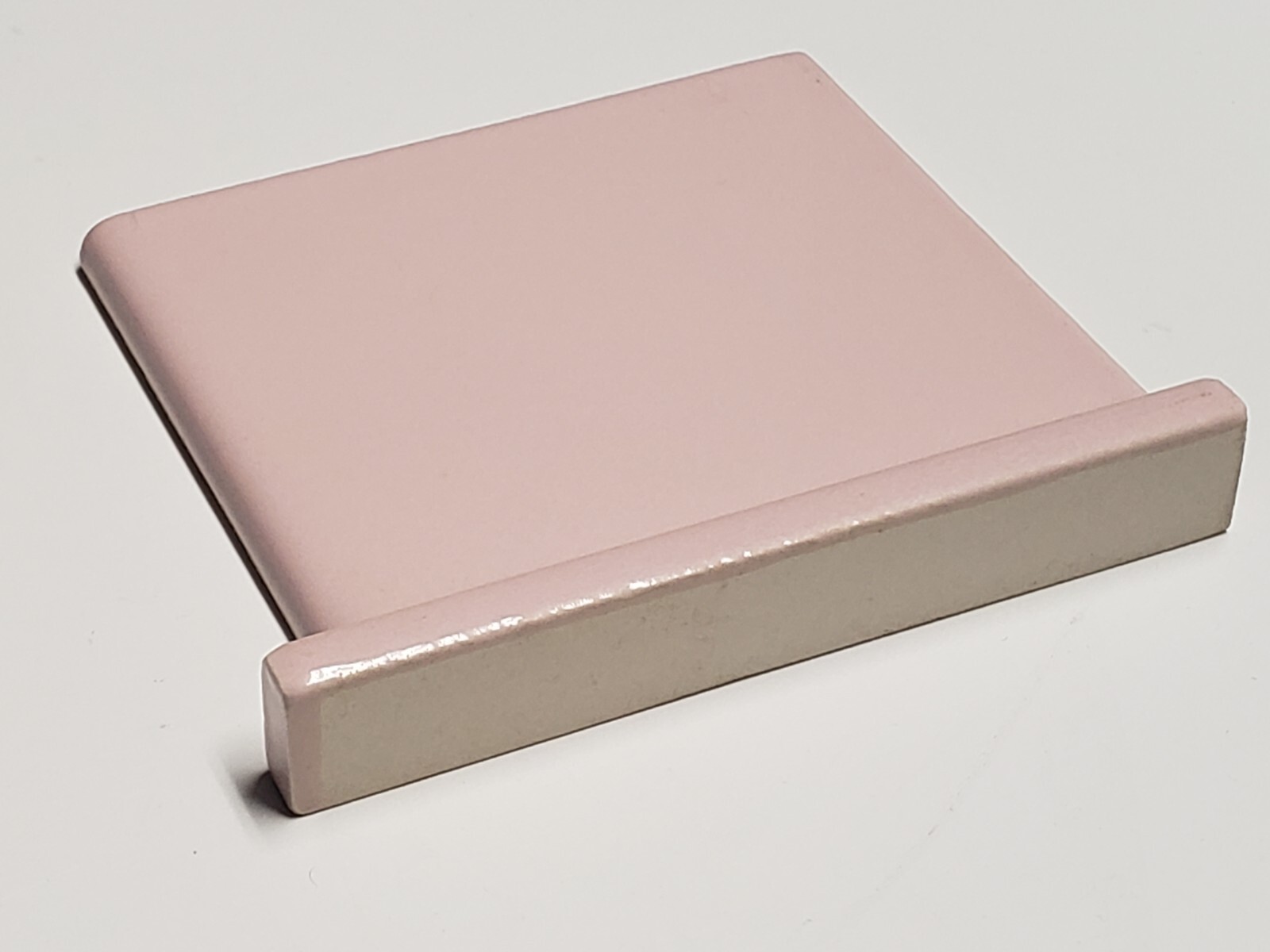 Vtg. TILECREST Ceramic Tile Corner Base Bullnose Lt. Pink Glossy V2 NEW NOS