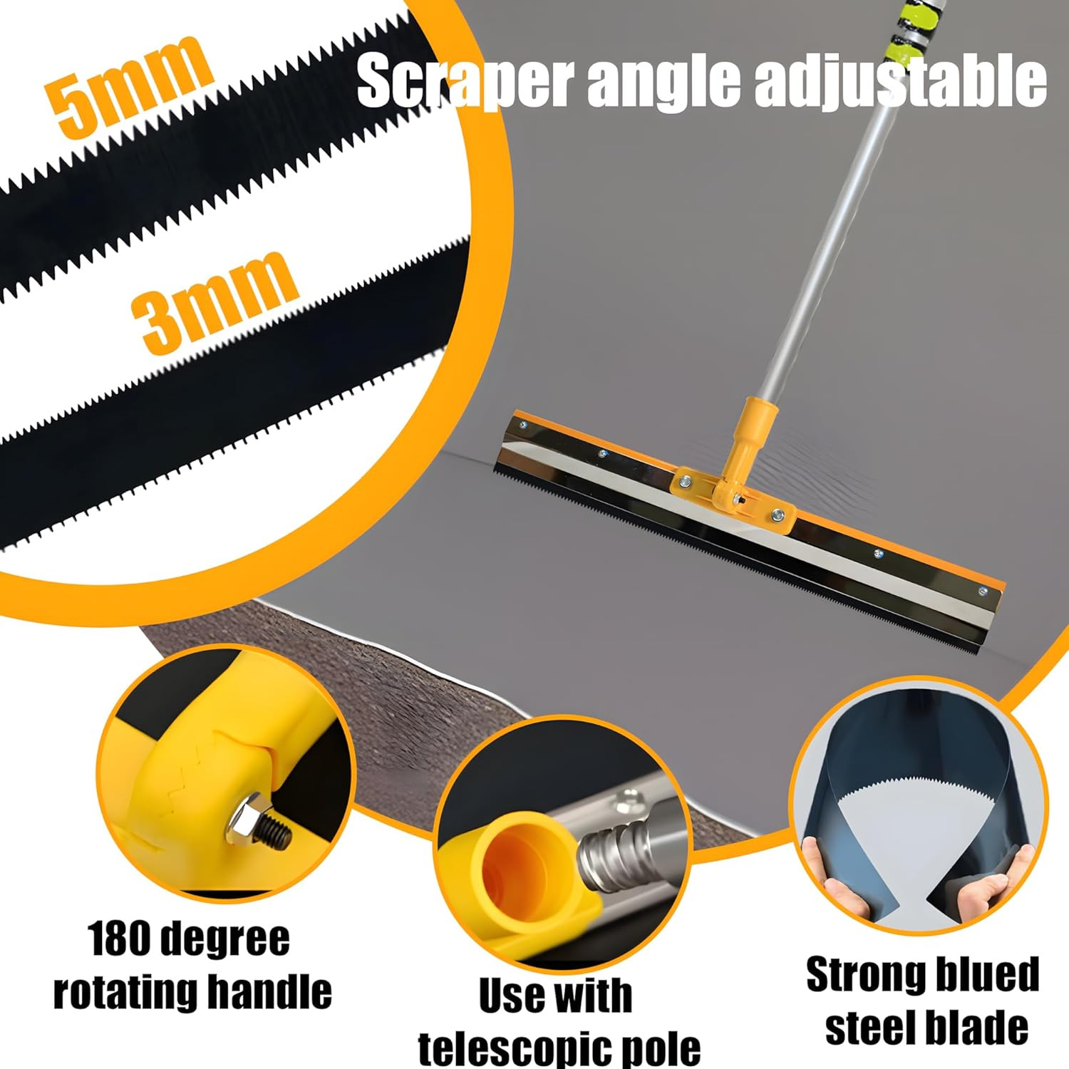 Self Leveling Cement Tool Kit,Epoxy Floor Kit,Self-Leveling Rake,Spike Shoes for