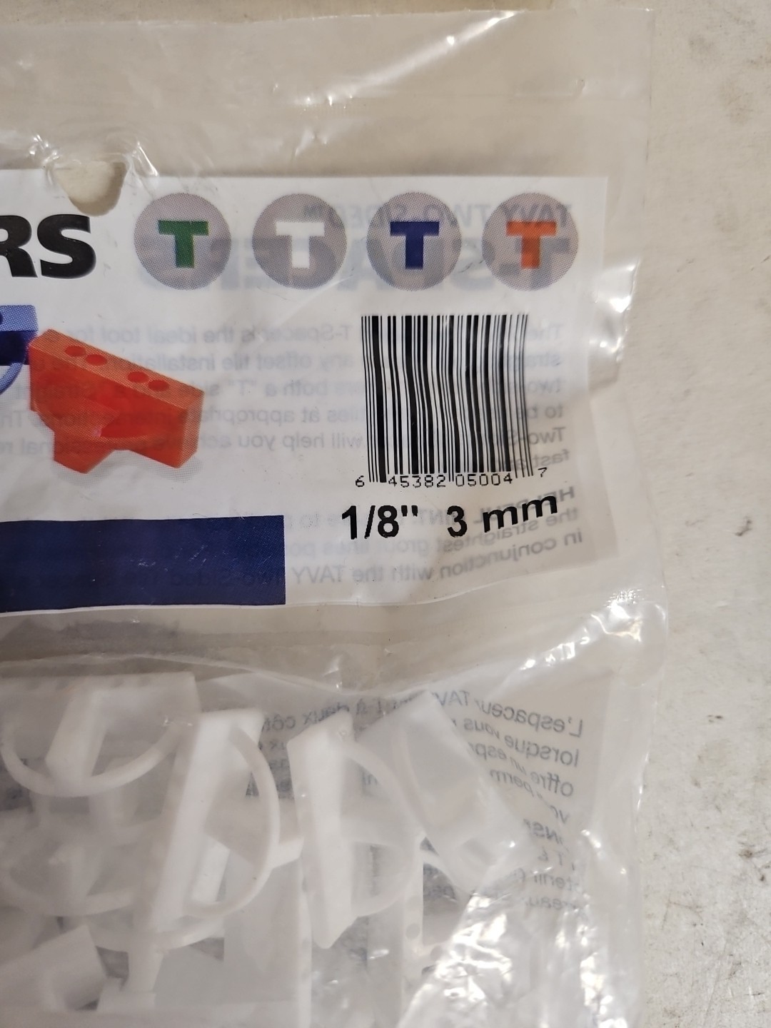 100 Tile Brick Marble T SPACERS 1/8″ 3 mm Two 2 sided WHITE Plastic TAVY 5004