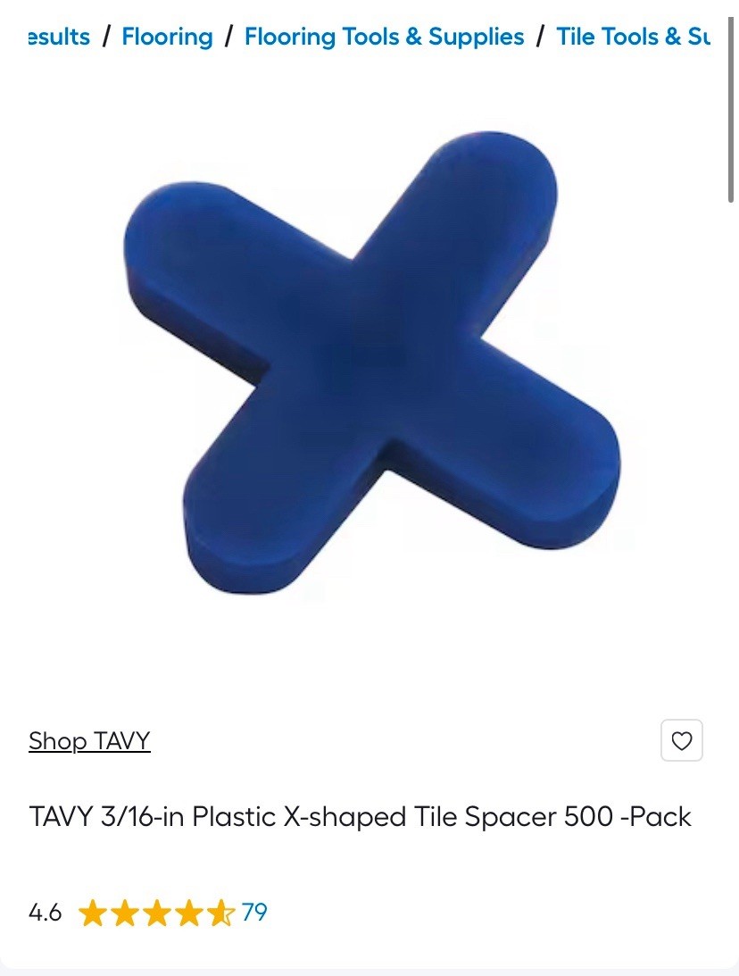 TAVY Basix 500-Pack 3/16″/ 5mm Blue Cross Plastic Tile Spacer 4 bags @ 500 each