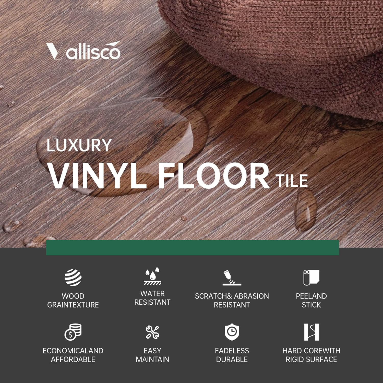 Peel and Stick Vinyl Flooring 36 Pack 54 Sq.Ft, Waterproof Vinyl Flooring Peel a
