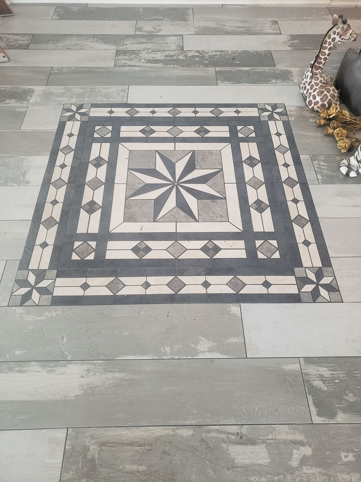 Custom made tile medallion & listello accents. Information Listing. Ebay store.
