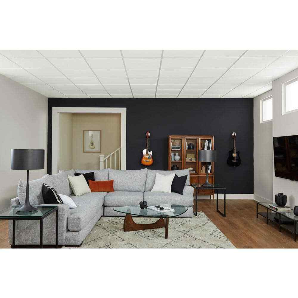 Drop Ceiling Tile 2 ft. x 4 ft. Fiberboard Commercial Spaces Acoustic 80 sq ft