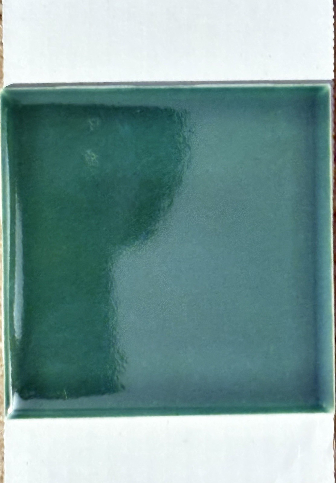 1 Wall Tile- Vintage Huntington USA Ceramic 4-1/4” Sq. Hunter Green – Gloss