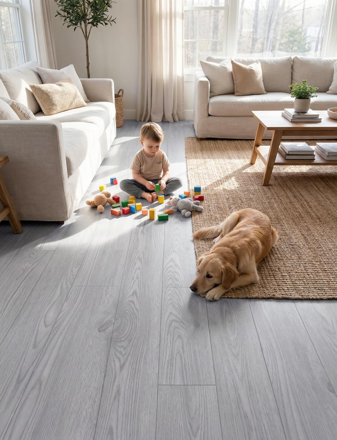 Paleish Grey Wood Peel And Stick Vinyl Flooring Roll 15.7 Inch x 10 FT