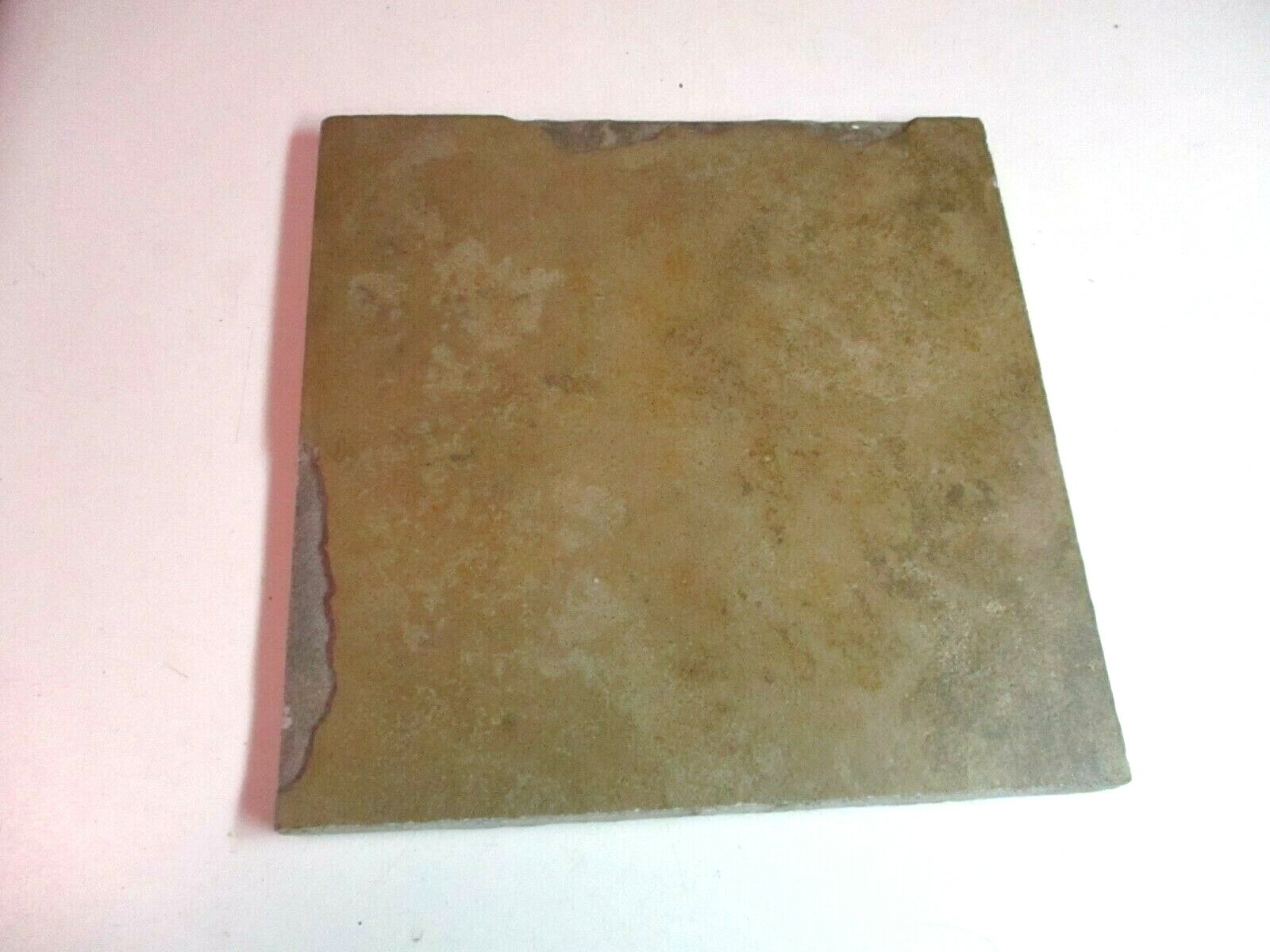 1 Floor Tile Italy Simulated Slate 6″ Sq Porcelain Matte Brown w/ Variations Vtg