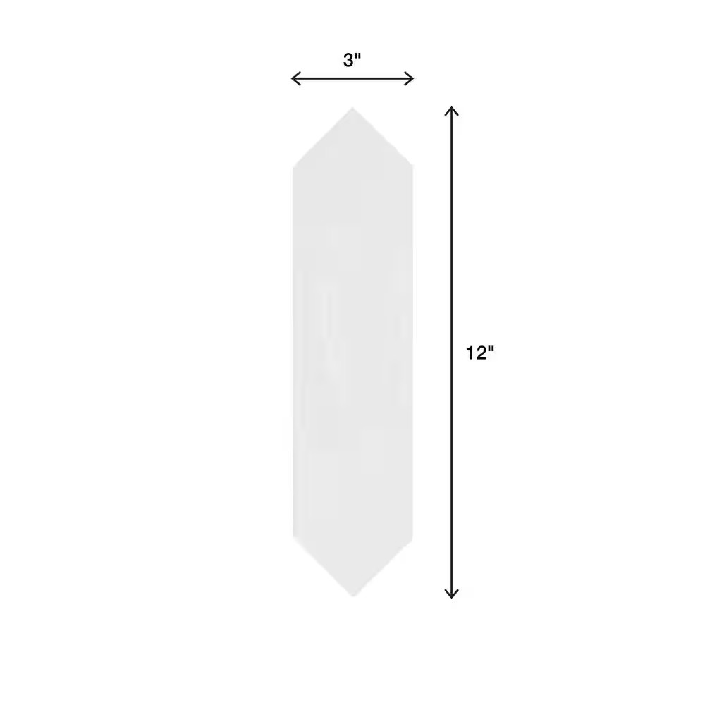 Luxecraft Artic White Glossy 3 In. X 12. In. Glazed Ceramic Picket Wall Tile (8.