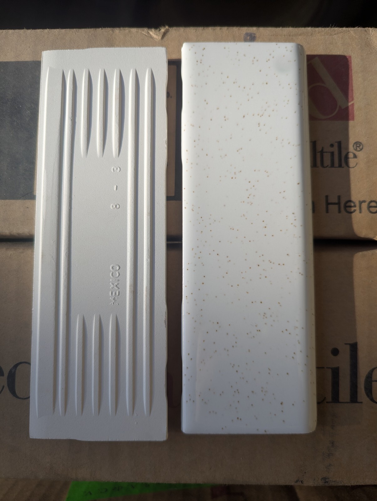 2 pieces S4269 2×6 Ceramic Tile 0138 Golden Granite Daltile thinset bullnose