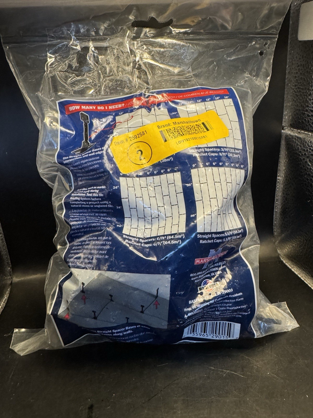Marshalltown 1/8″ Tile Spacers. 2 Bags Various Counts, 1 Ratchet Cap