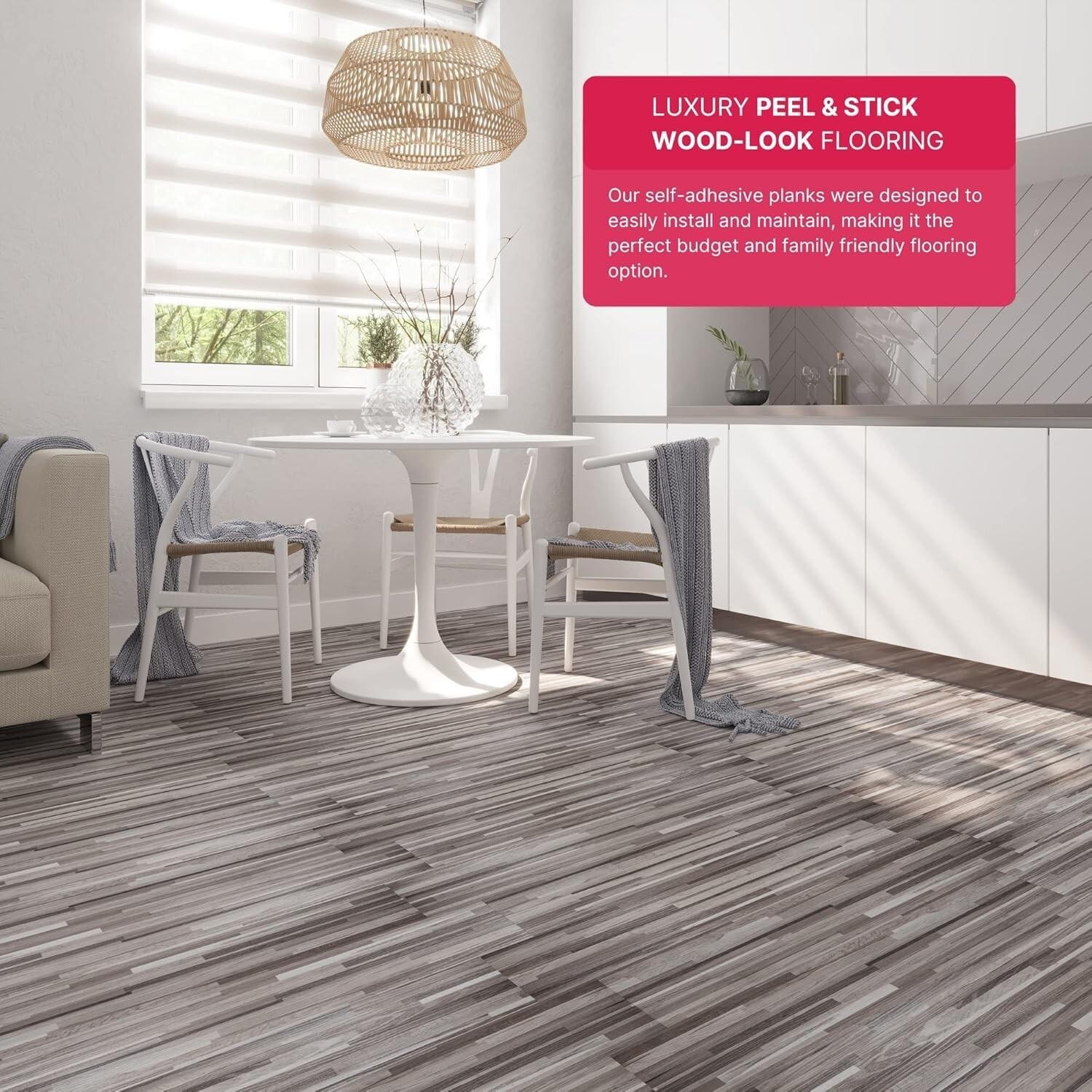 Luxury Vinyl Floor Tiles | Peel & Stick Adhesive Flooring for Diy Installatio…