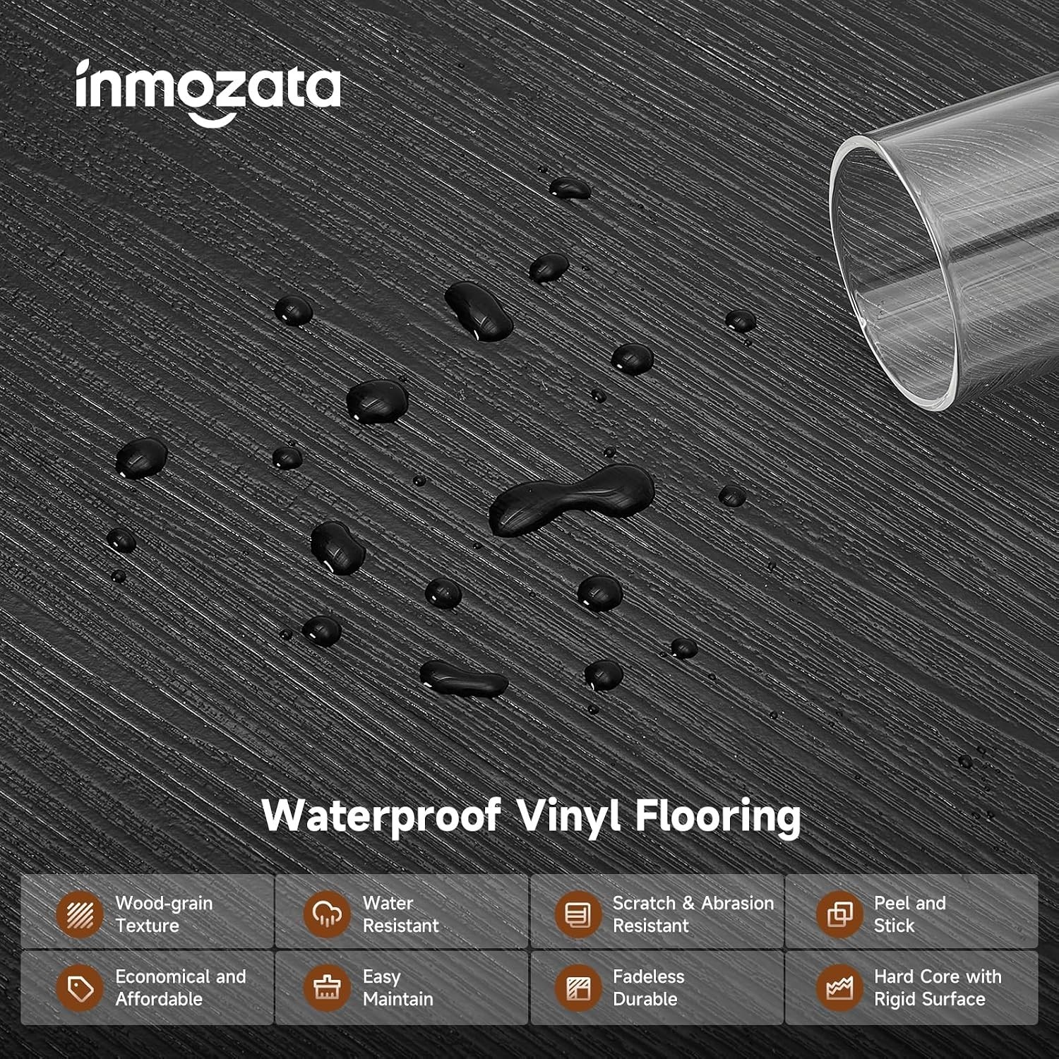 Peel and Stick Wood Grain Vinyl Floor Planks – 54 Sq.Ft