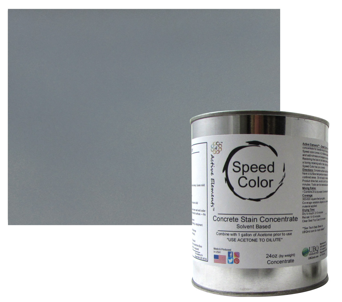 Fast Drying Concrete Stain-Professional-Easy to Use 100-150sq ft Storm Grey