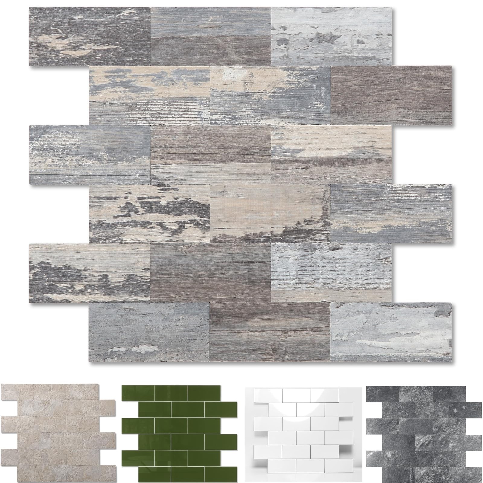 20-Pack Peel and Stick Wall Tiles for Kitchen, Bathroom, and Fireplace Decor