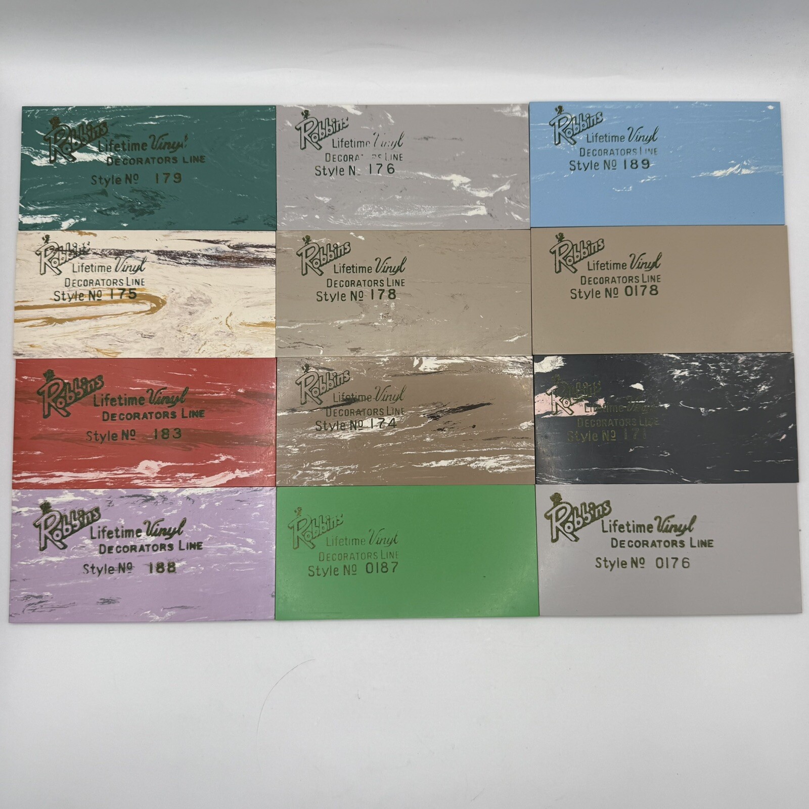 VTG 1950s Robbins Rubber & Vinyl Tile 54 Pieces Mixed Sizes Salesman Samples