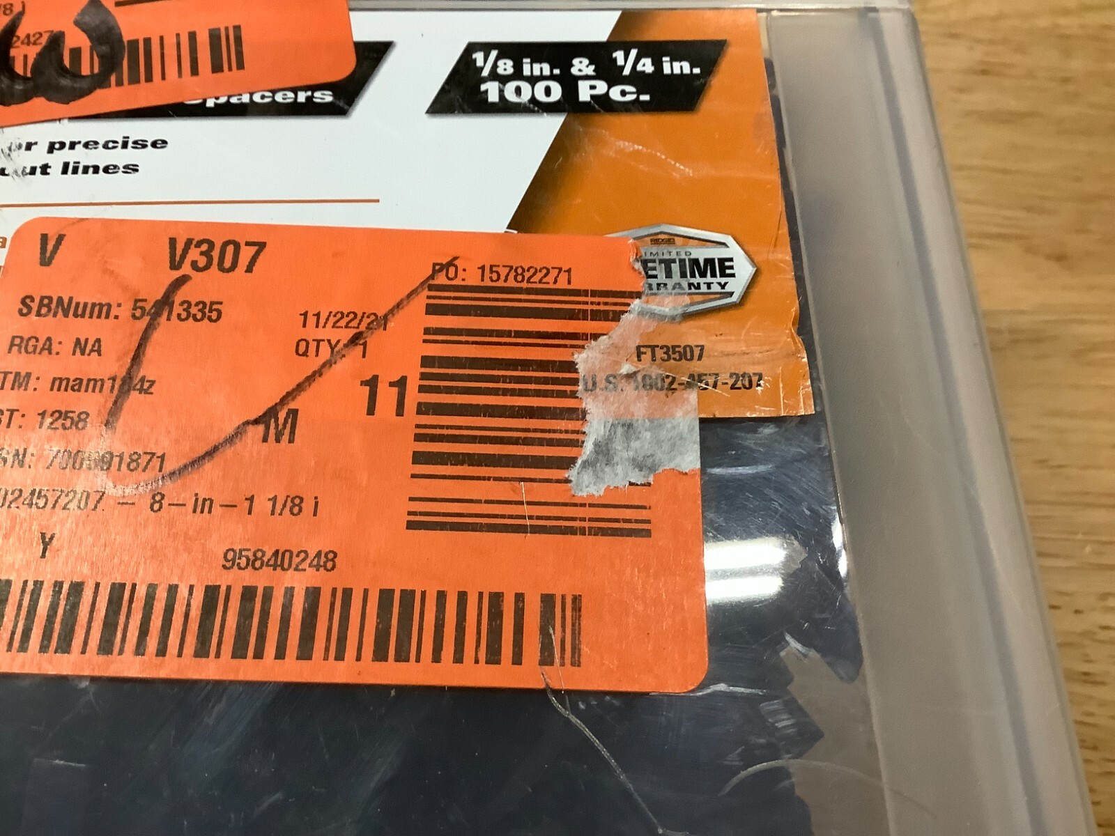 (100 Piece) Ridgid NEW Tile Spacers 1/8 inch & 1/4 inch Model# FT3507