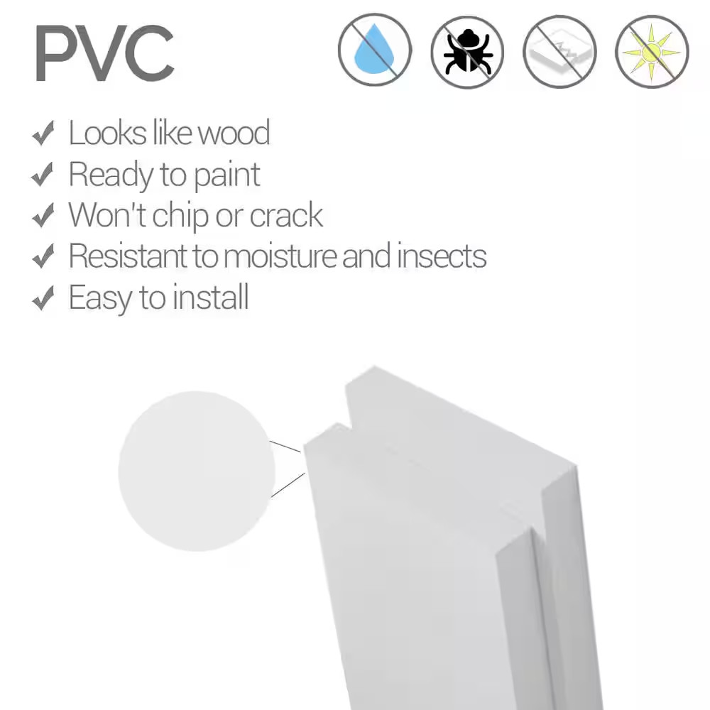 5/8 In. X 96 In. X 104 In. Expanded Cellular PVC Classic Shaker Moulding Kit (Fo