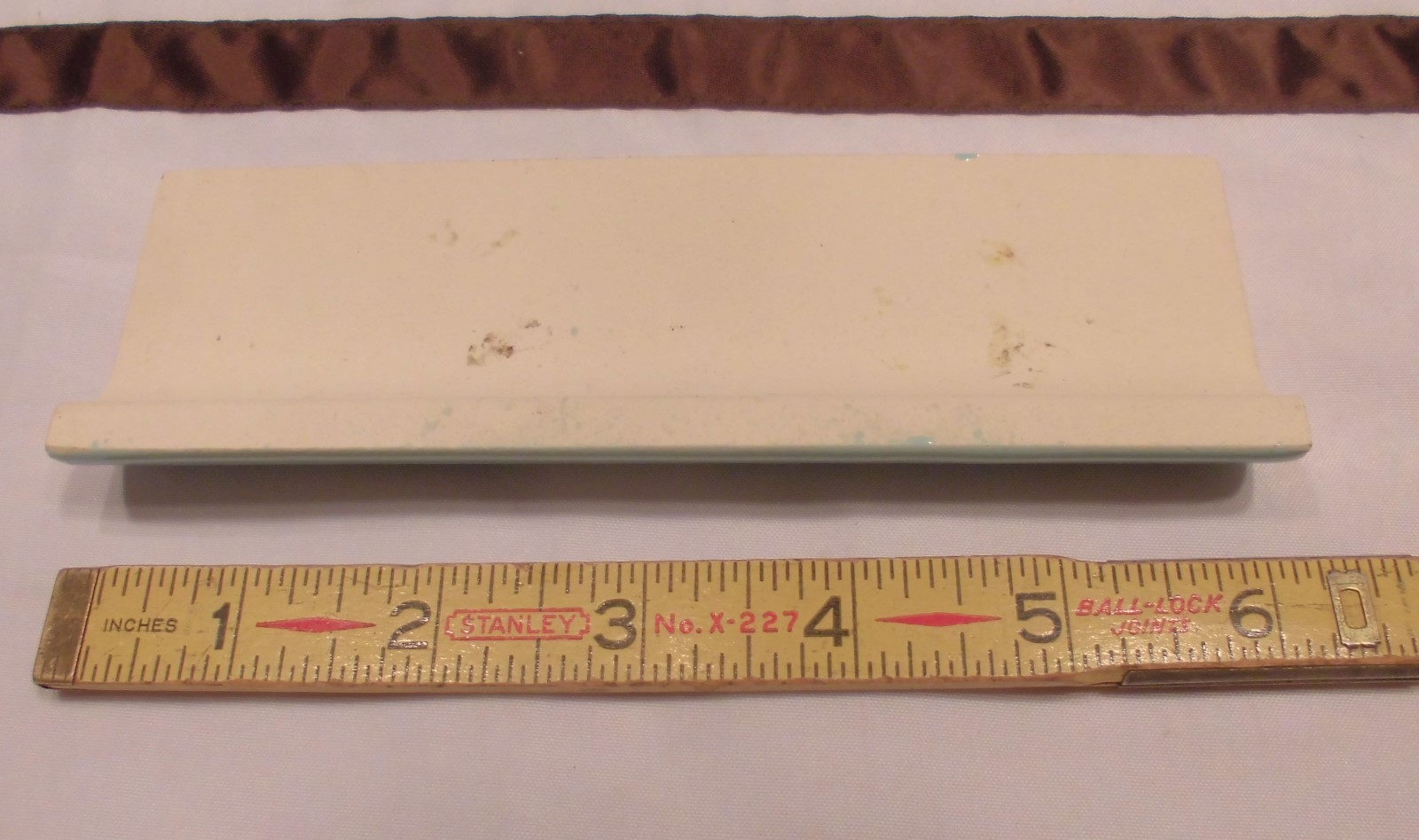 1 pc. *Glossy Turquoise* 2″ X 6″ Radius Bullnose Ceramic Tile: New Old Stock
