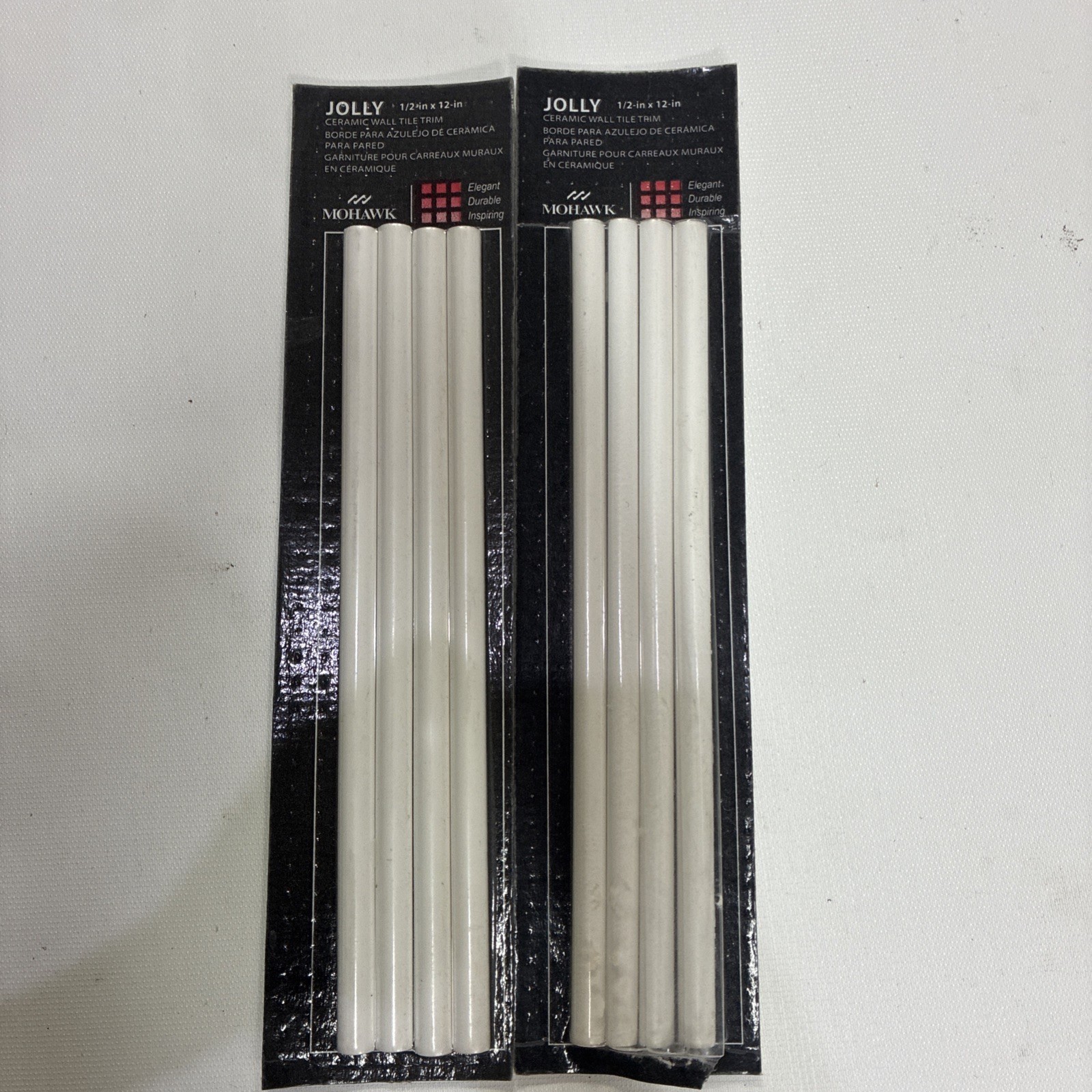 Mohawk Matte White 1/2 In. X 12 In Jolly. Ceramic Wall Jolly Trim Tile NEW