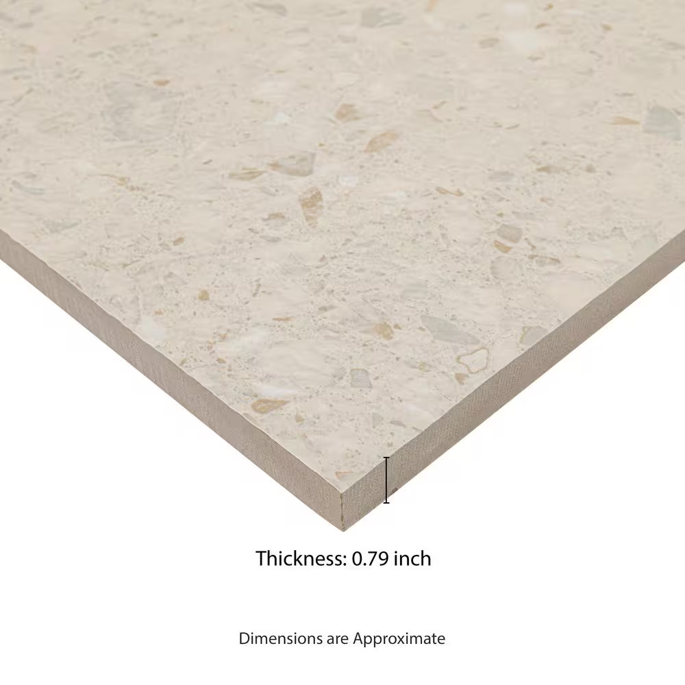 Terrazo Glacier 2 Cm. X 24 In. X 24 In. Matte Porcelain Paver Tile (8 Sq. Ft./Ca
