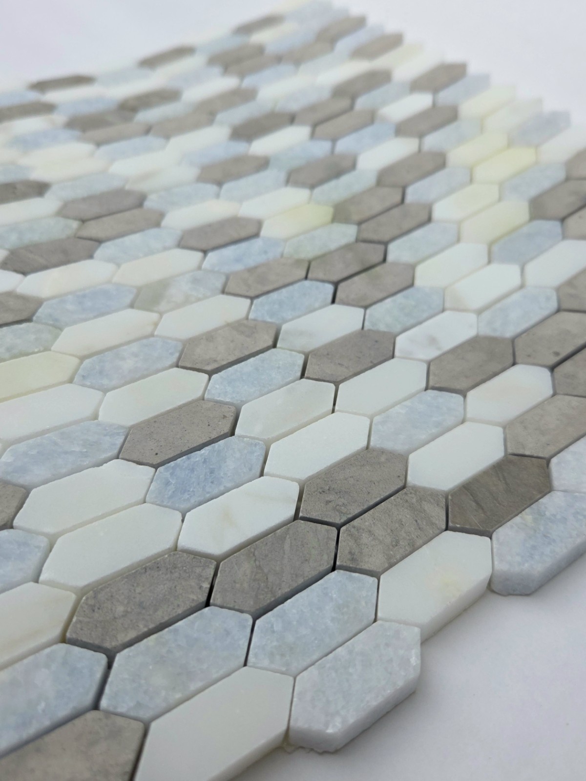 Marble Mosaic Tile Walker Zanger Tangent Hive Celeste 8.1 SF Hex Backsplash