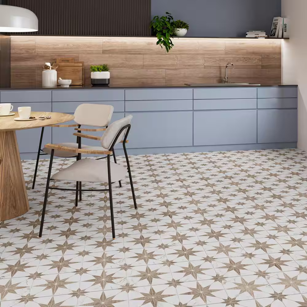 Llama Stella Loire Noce 9-3/4 In. X 9-3/4 In. Porcelain Floor and Wall Tile (10.