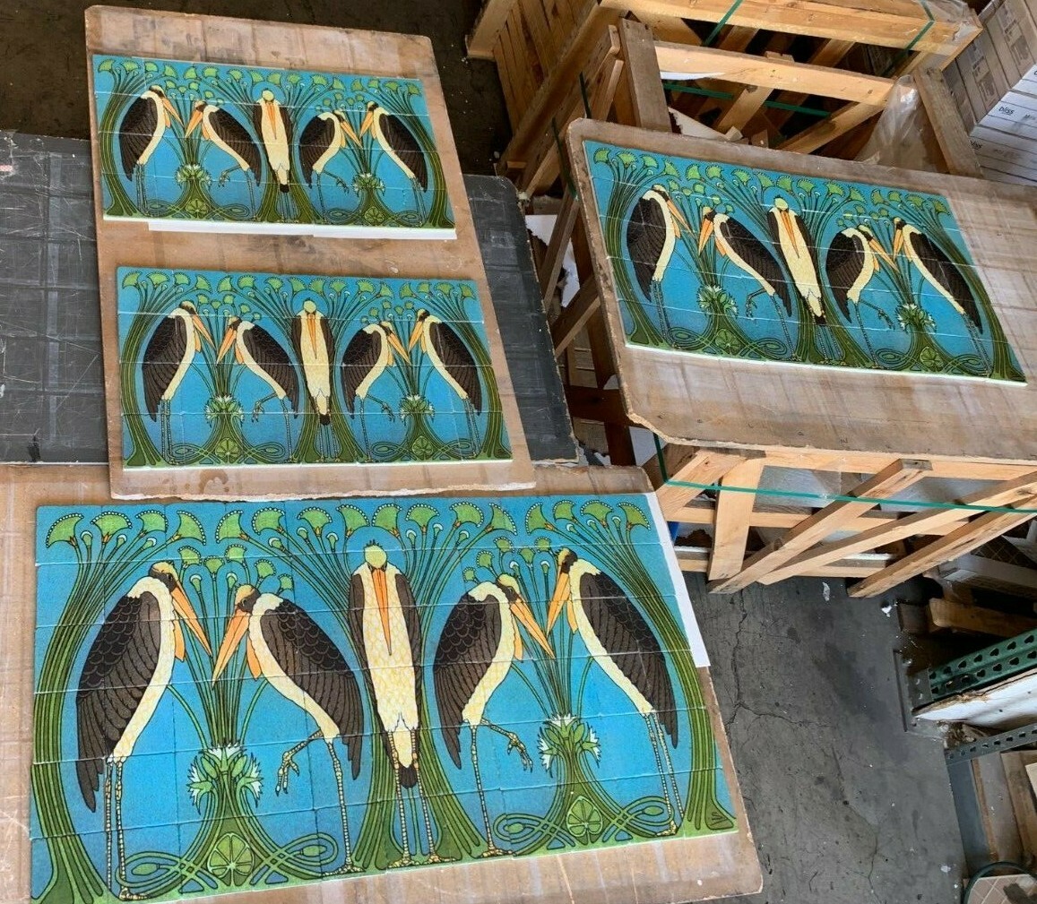 Art Nouveau Marabou Stone Marble Tile Mural Backsplash 12×16 William Morris