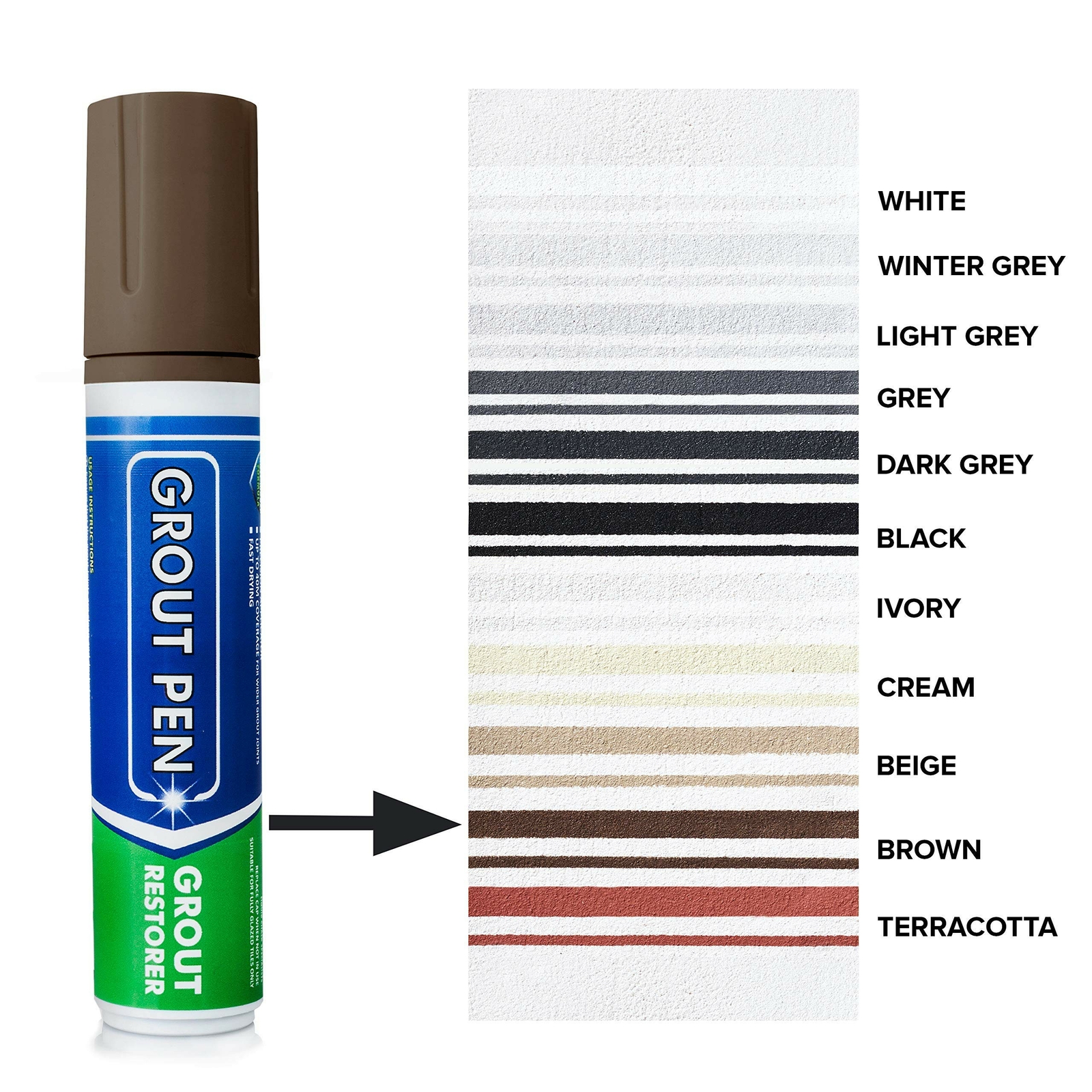Grout Pen Brown Tile Paint Marker: Waterproof Tile Grout Colorant Pen – Wide Tip