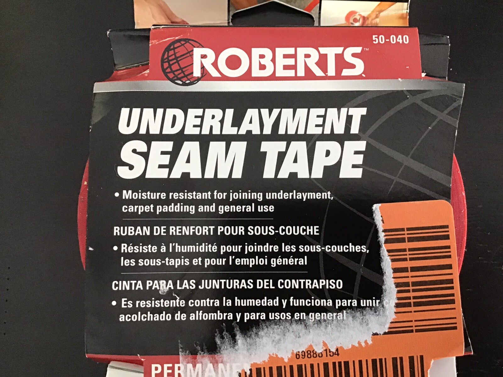 Roberts Underlayment Seam Tape Flooring Tool, Red 1-7/8” Wide, 50-040 SHIPS FREE