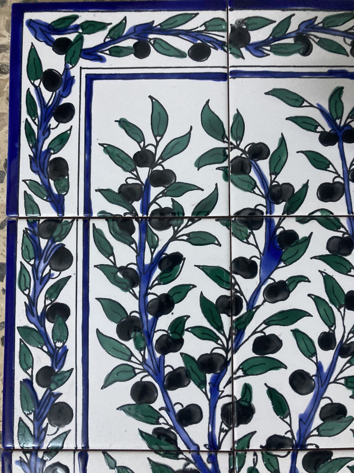 18″ x 24″ Ceramic Tile Mural Backsplash Art Wall Panel Hand Painted Olive Tree