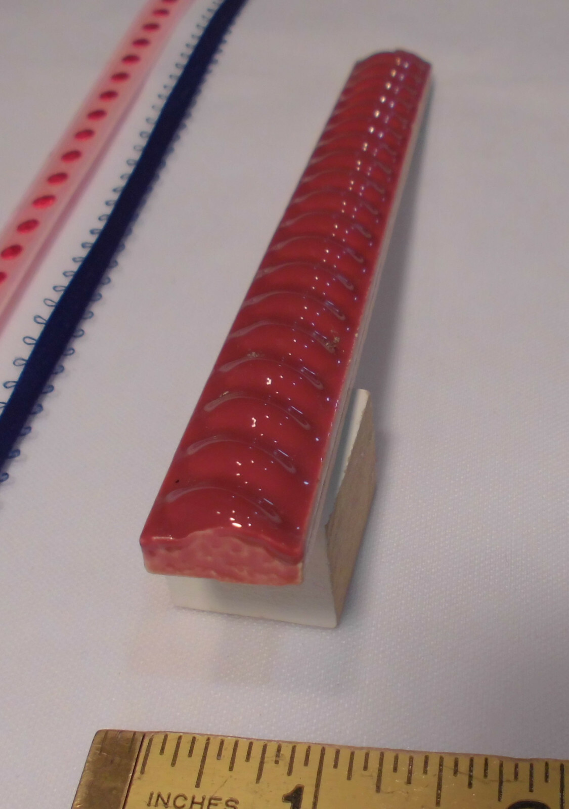 10 pcs. *Burgundy* Vintage Ceramic Liner-Pencil-Sizzle Tiles: 5/8″ X 6″ Twist
