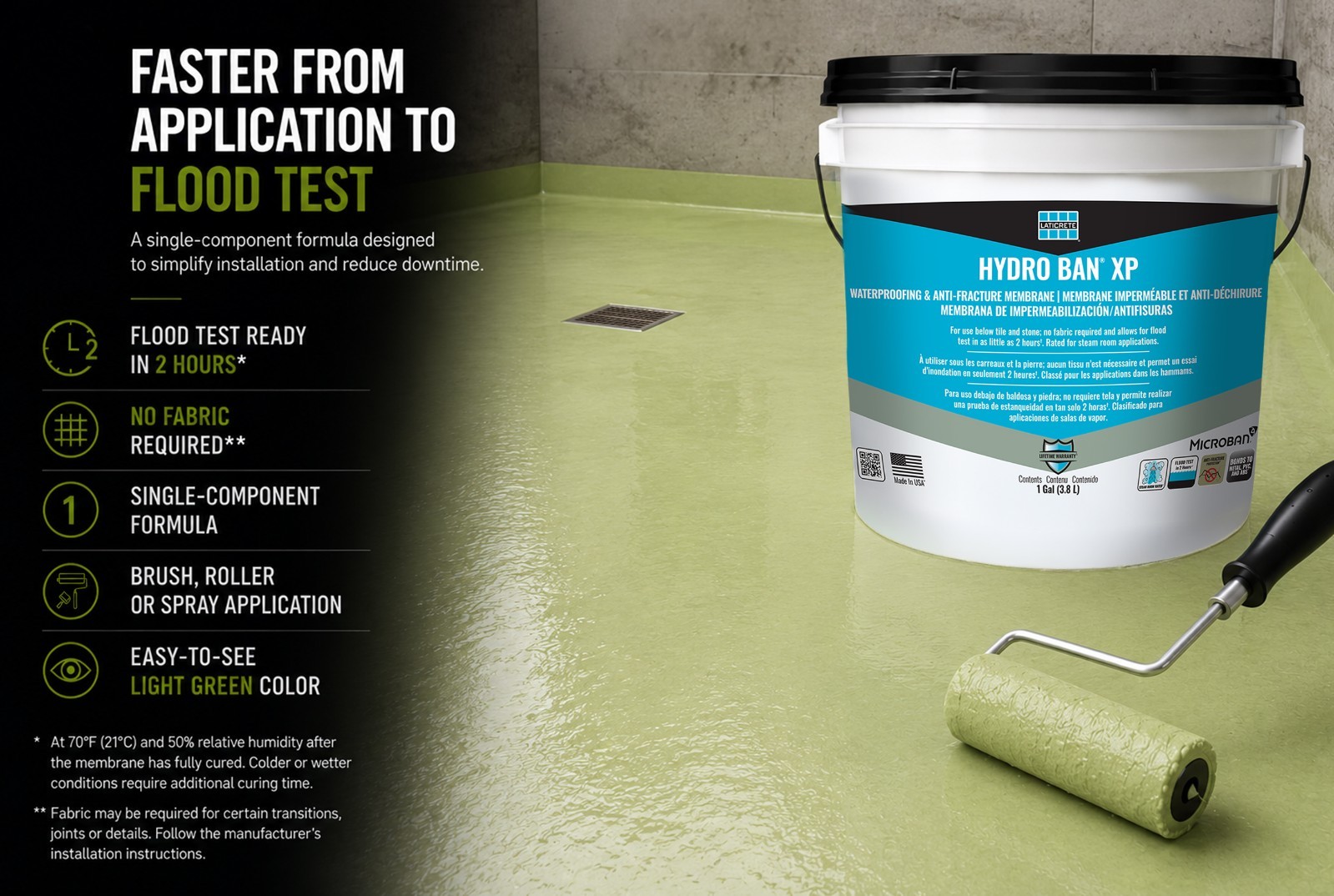 Laticrete Hydro Ban XP Waterproof Self-Curing Liquid Rubber Membrane, 5 Gal Pail