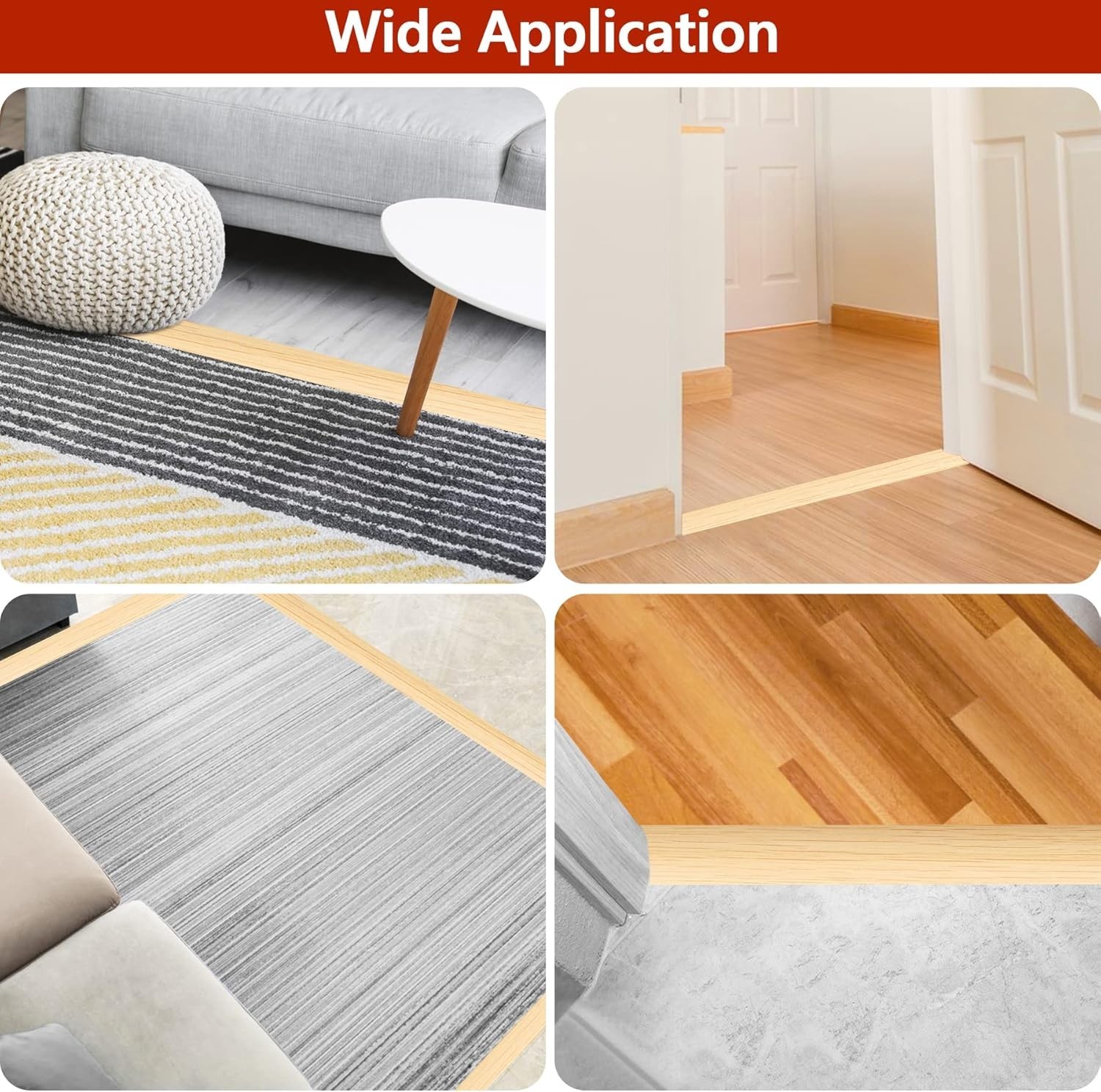 Water-Resistant 10Ft PVC Flooring Transition Strip – Smooth Edging for All Types