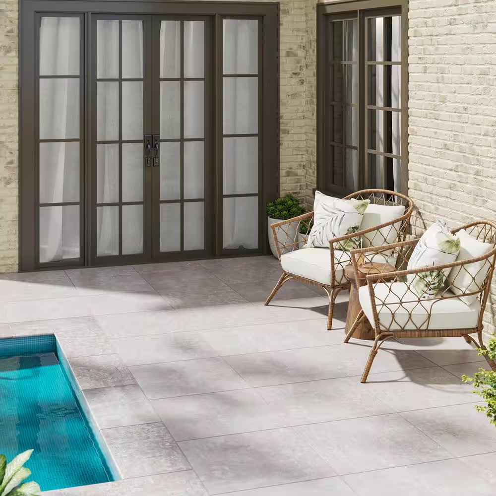 Beton Gray 2 Cm. X 24 In. X 24 In. Matte Porcelain Stone Look Paver Tile (8 Sq.