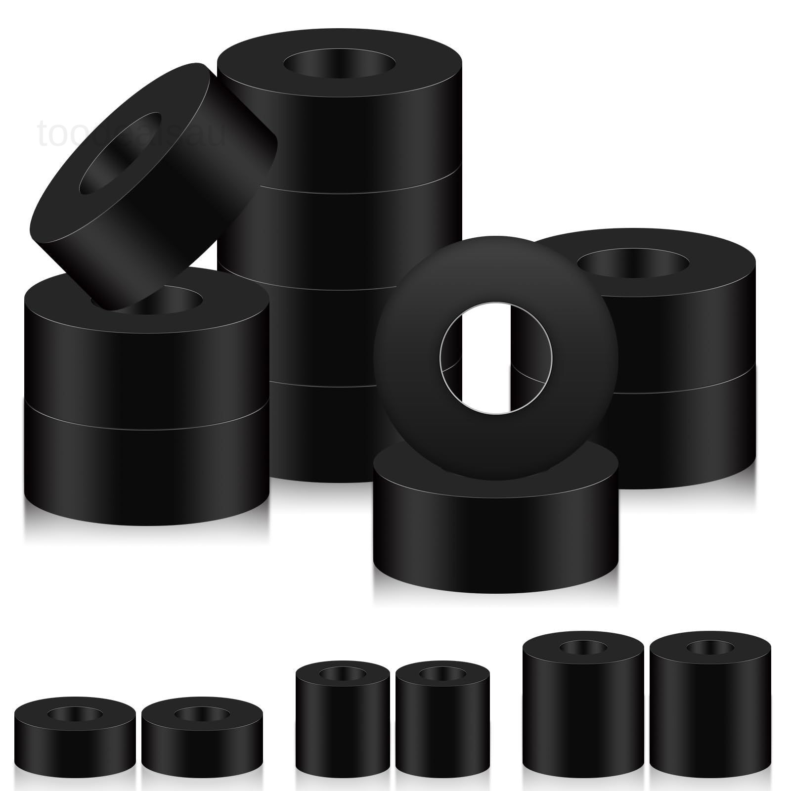 10Pcs Multi Purpose Rubber Spacer, 15/32 Inch OD 25 mm x 10 x 12